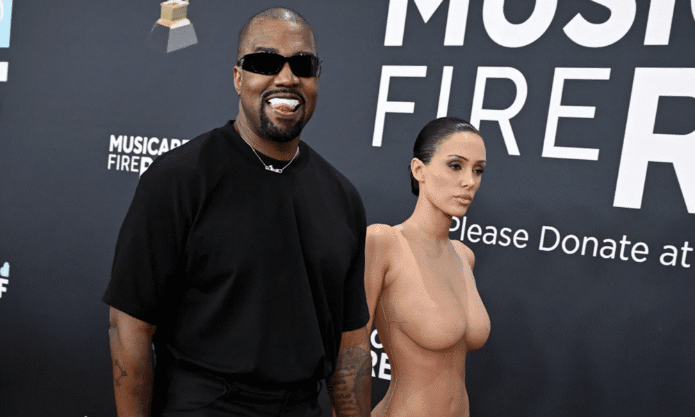 Bianca Censori with Kanye West at the Grammy's Red Carpet
